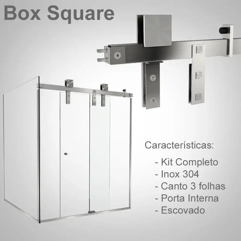 Canto Interno 3 Folhas Escovado